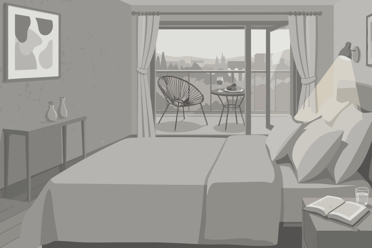 Standard Zimmer mit Kingsize-Bett